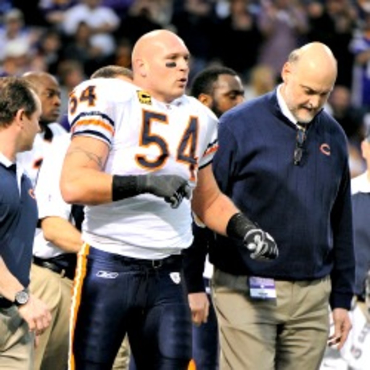 Former Bears linebacker Brian Urlacher said he thinks the Bears never really wanted him back. (Hannah Foslien/Getty Images)