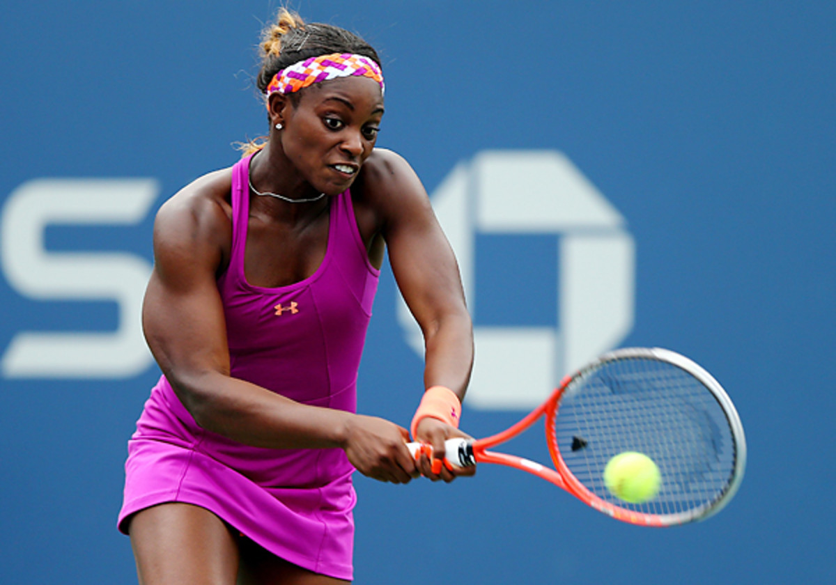 Sloane Stephens struggled but squeezed past Mandy Minella in the first round of the U.S. Open. (Elsa/Getty Images)