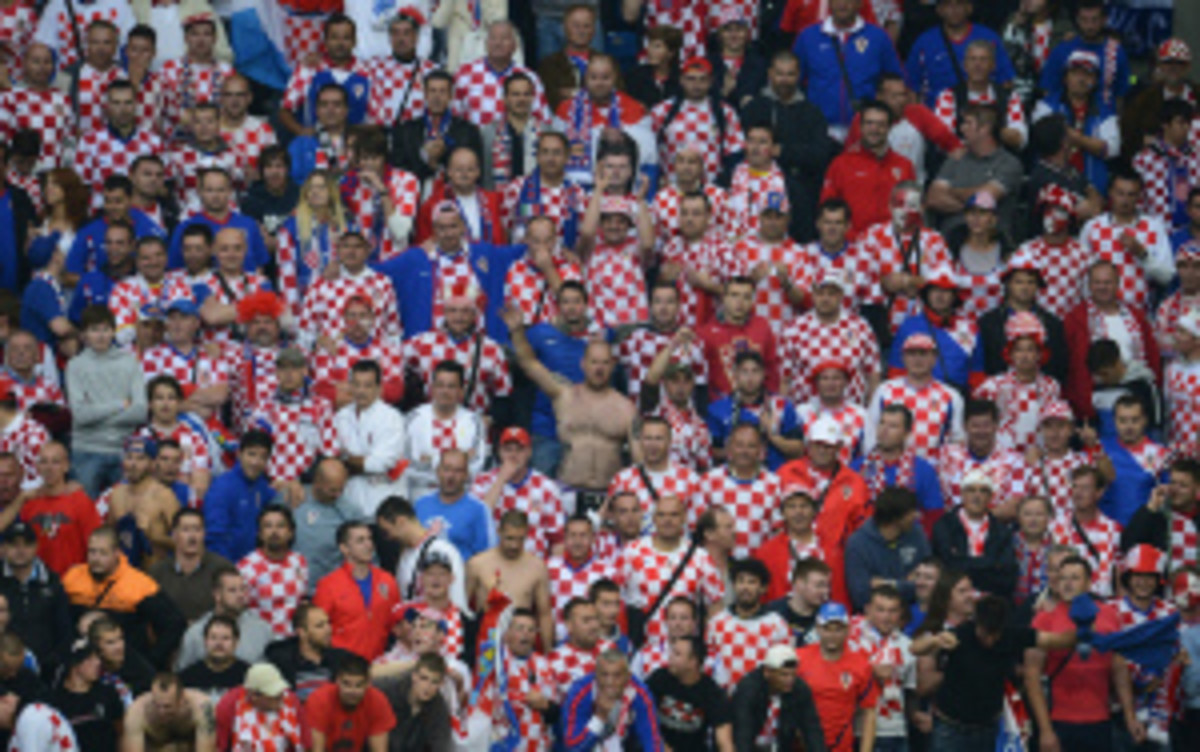 This is not the first time FIFA has investigated Croatia's fans for pro-Nazi gestures. (Dimitar Dilkoff/Getty Images)