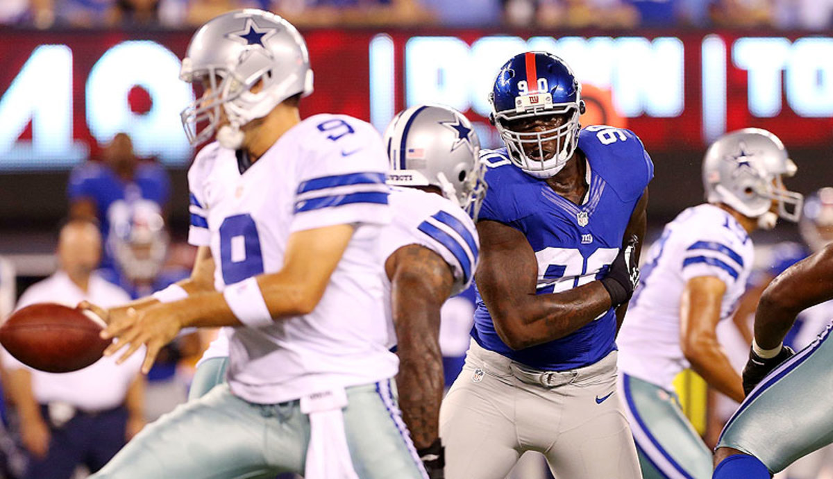 Winners of four straight after an 0-6 start, the Giants—led by Jason Pierre-Paul and a resurgent defense—can position itself nicely in the NFC East race with a win over the Cowboys on Sunday. (Jim McIsaac/Getty Images)
