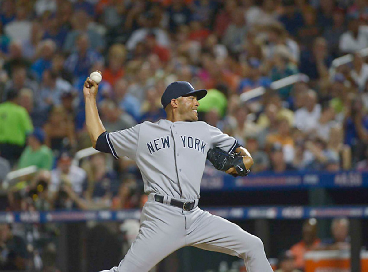 Mariano Rivera didn't close out his final All-Star Game, but pitched a perfect eighth inning in the AL win. [John Iacono/SI]
