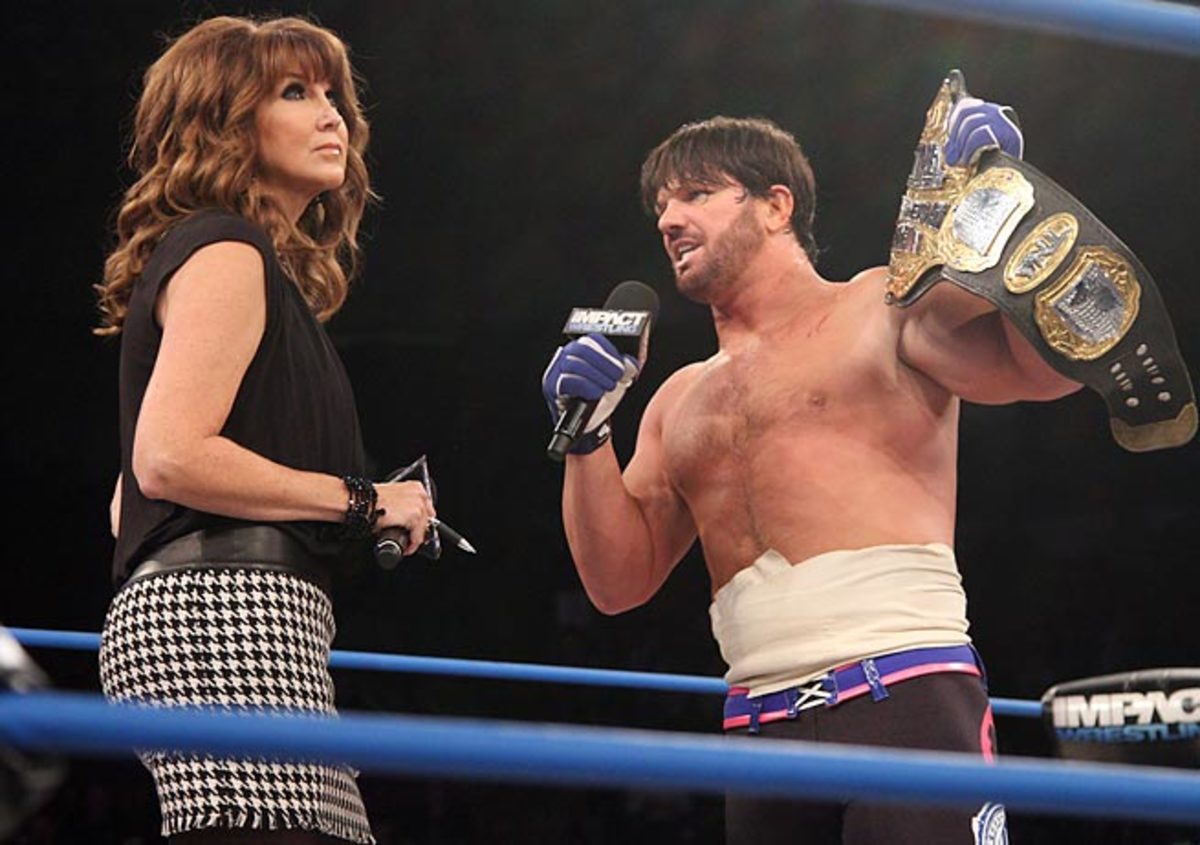 Dixie Carter argues with TNA world champion A. J. Styles over his expired contract.