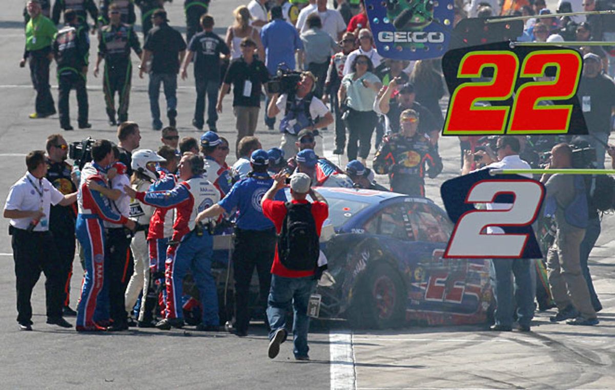 Joey Logano's post-race confrontation with Tony Stewart quickly drew a crowd and media attention.