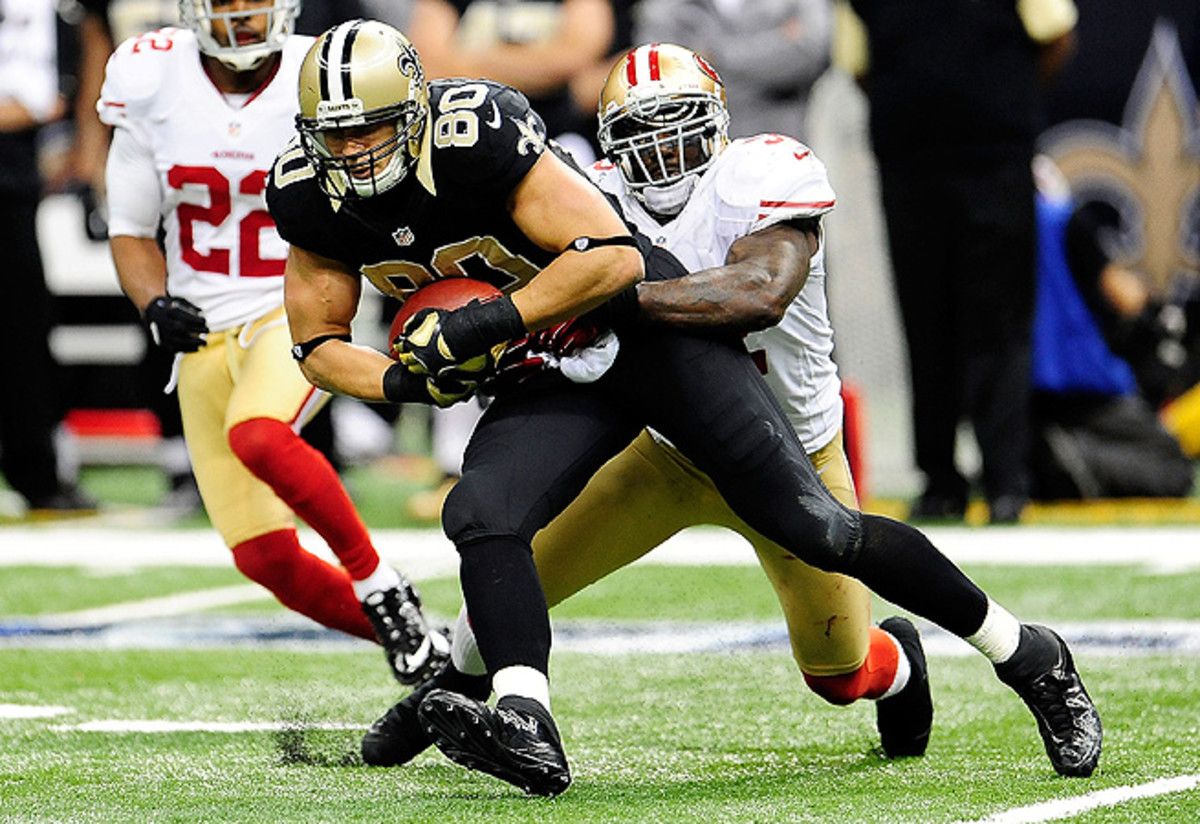 Jimmy Graham, now arguably the NFL's top tight end, had 85 receptions for 982 yards in 2012.