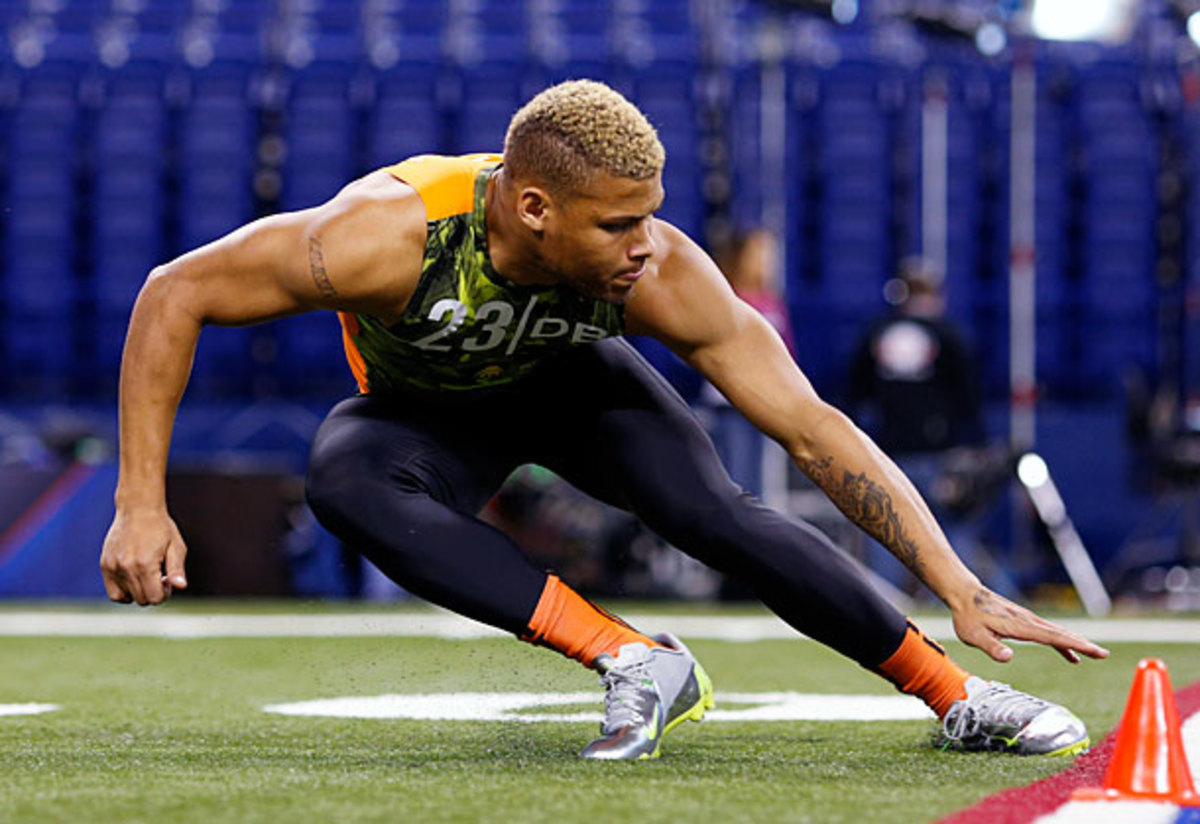 Ex-LSU star Tyrann Mathieu is projected as a mid-round NFL draft pick. (Joe Robbins/Getty Images)