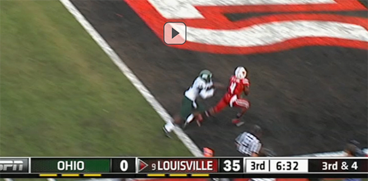 ...and a perfectly-timed throw to Robert Clark was the result. 