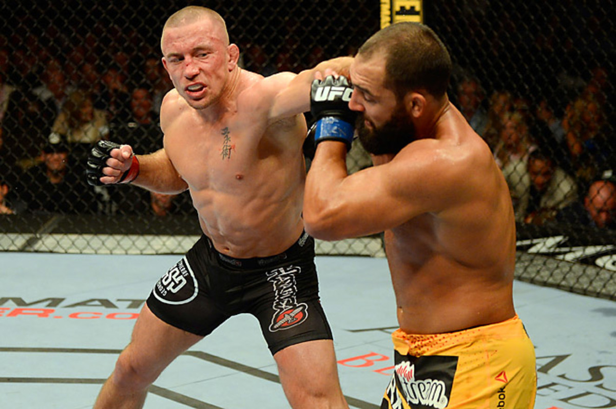 The controversial win was Georges St-Pierre's ninth straight welterweight championship belt. 