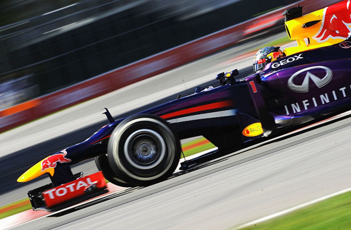 Starting from the pole position, Vettel finished 14.4 seconds ahead of Fernando Alonso's Ferrari.