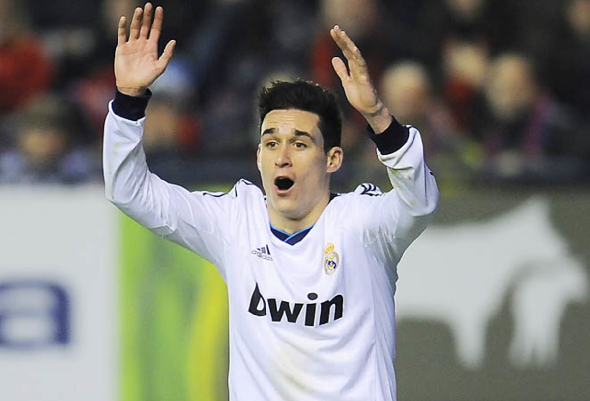 Real Madrid's Jose Callejon protests towards the referee during a La Liga match earlier this month.
