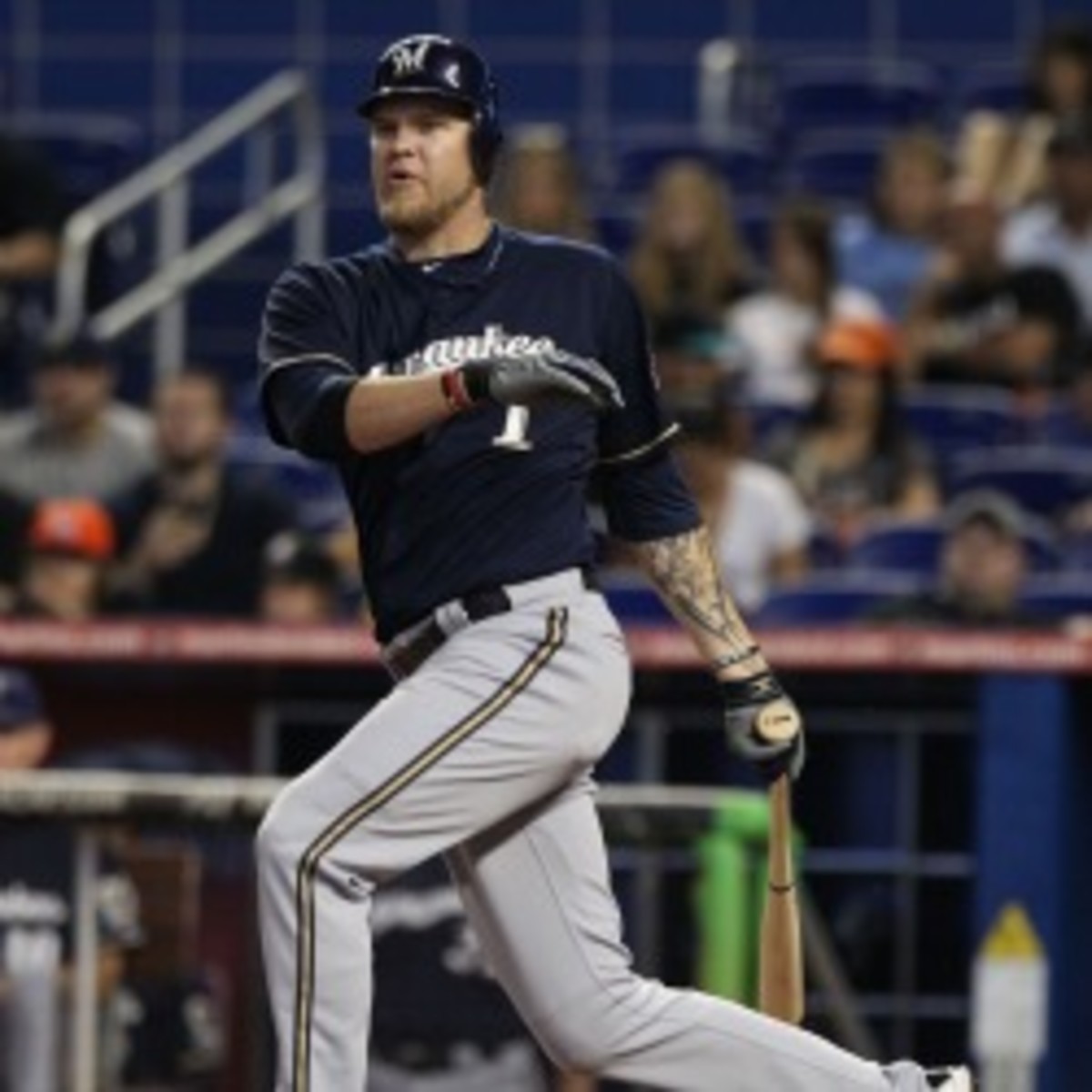 Brewers slugger Corey Hart will get a second opinion on his injured knee. (Marc Serota/Getty Images)