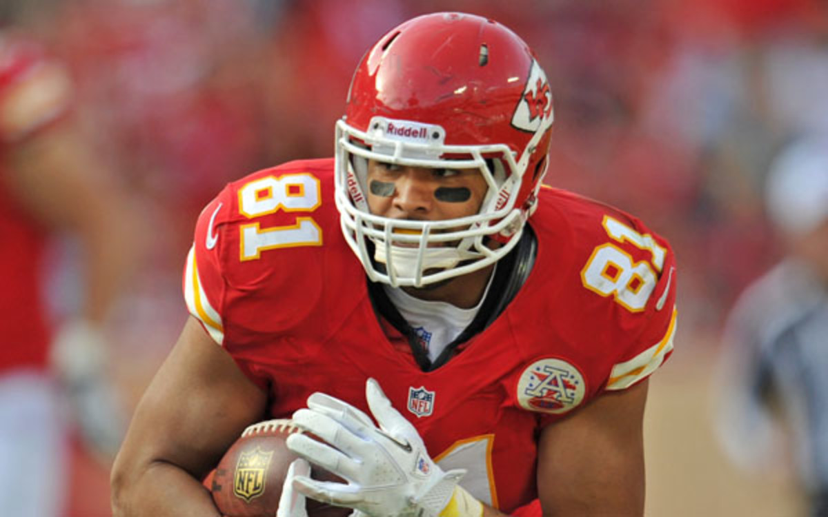 Chiefs TE Tony Moeaki sustained a fractured shoulder and is out indefinitely. (Peter G. Aiken/Getty Images)
