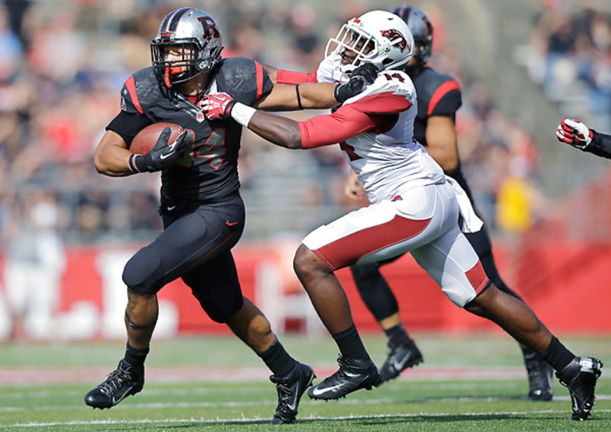 Rutgers running back Paul James is second in the nation in rushing yards despite missing part of Rutgers' win over Arkansas.