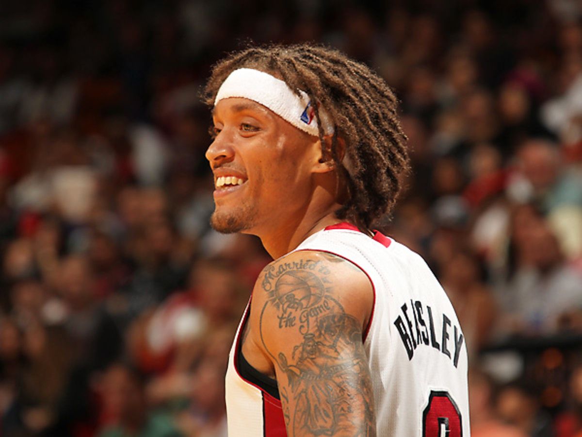 Michael Beasley has reason to smile after earning a roster spot with the defending champions. (Issac Baldizon/Getty Images)