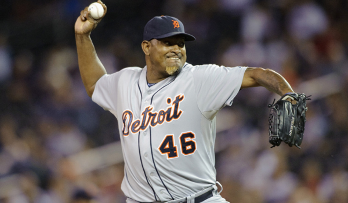 Jose Valverde has made nine saves this season with the Detroit Tigers. (Hannah Foslien/Getty Images)