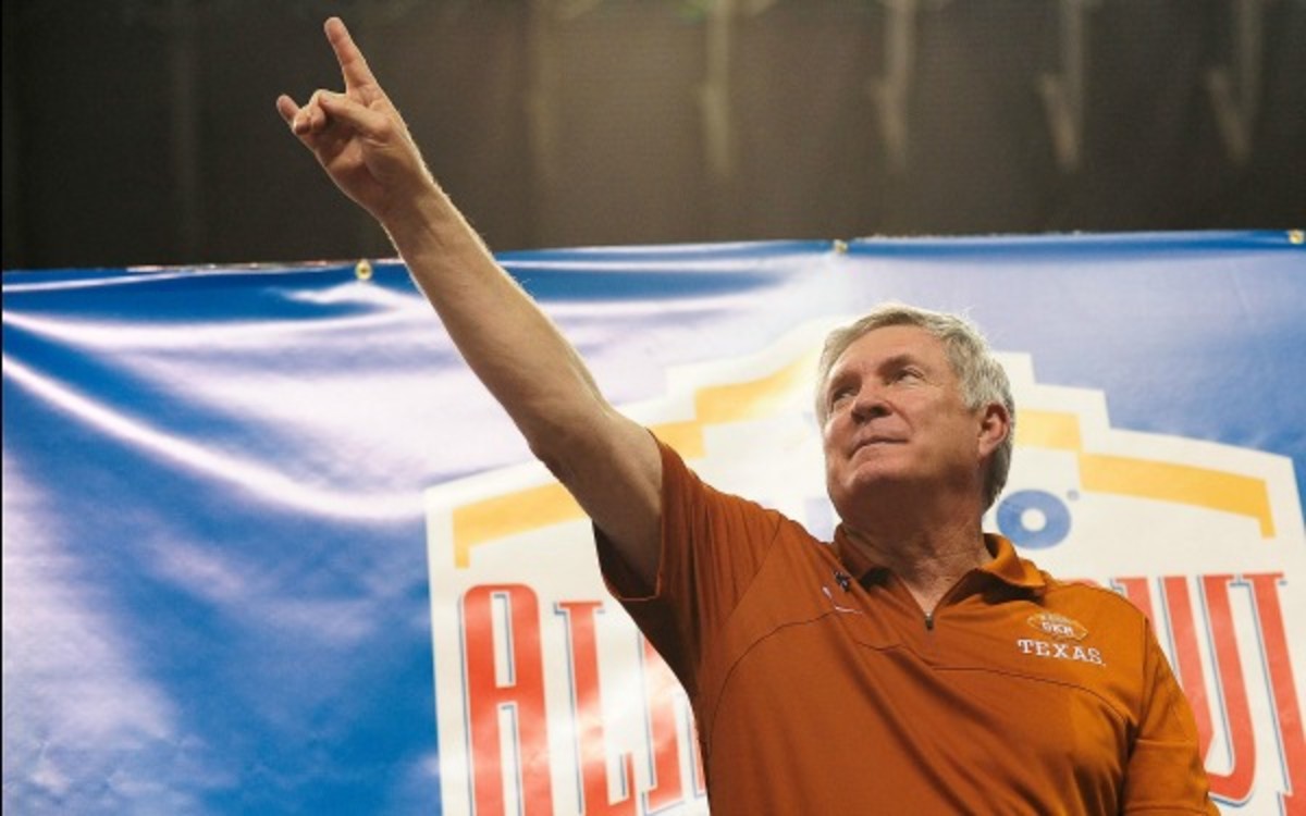 After 16 years, Longhorns coach Mack Brown will resign after the Alamo Bowl game. (Stacy Revere/Getty Images)