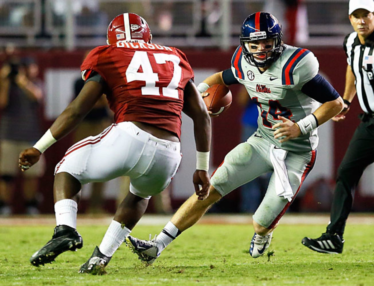 Do Bo Wallace (14) and Ole Miss have what it takes to defeat No. 1 Alabama in Tuscaloosa on Saturday?
