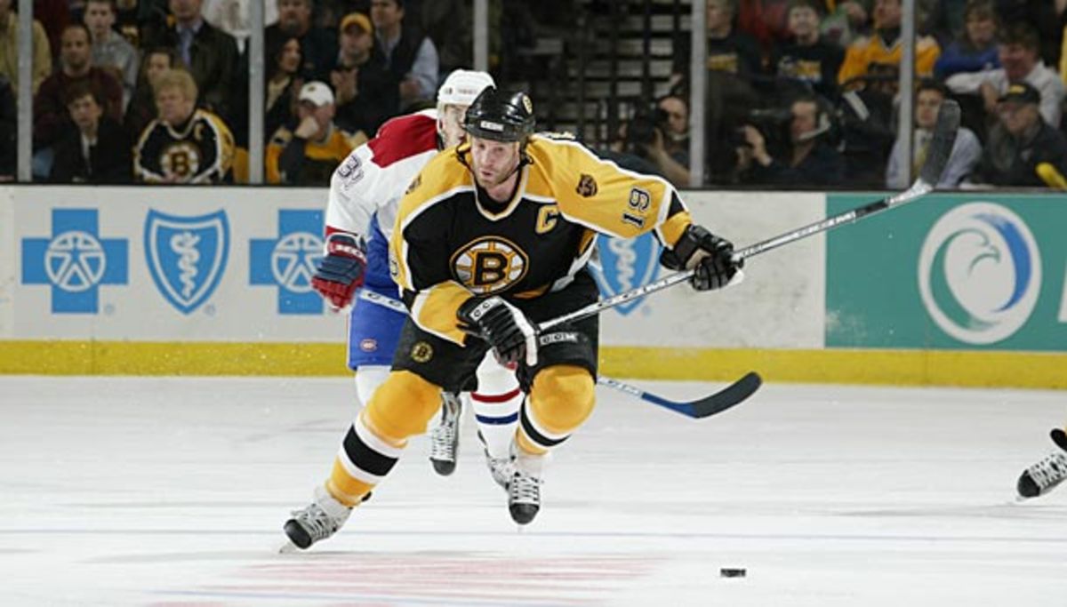 Joe Thornton of the Bruins in the 2004 playoffs vs. Montreal