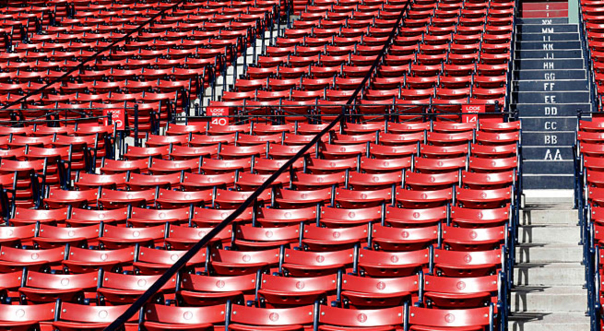 Seats at Fenway Park will remain empty tonight after the cancellation of Friday's game between the Red Sox and Royals.