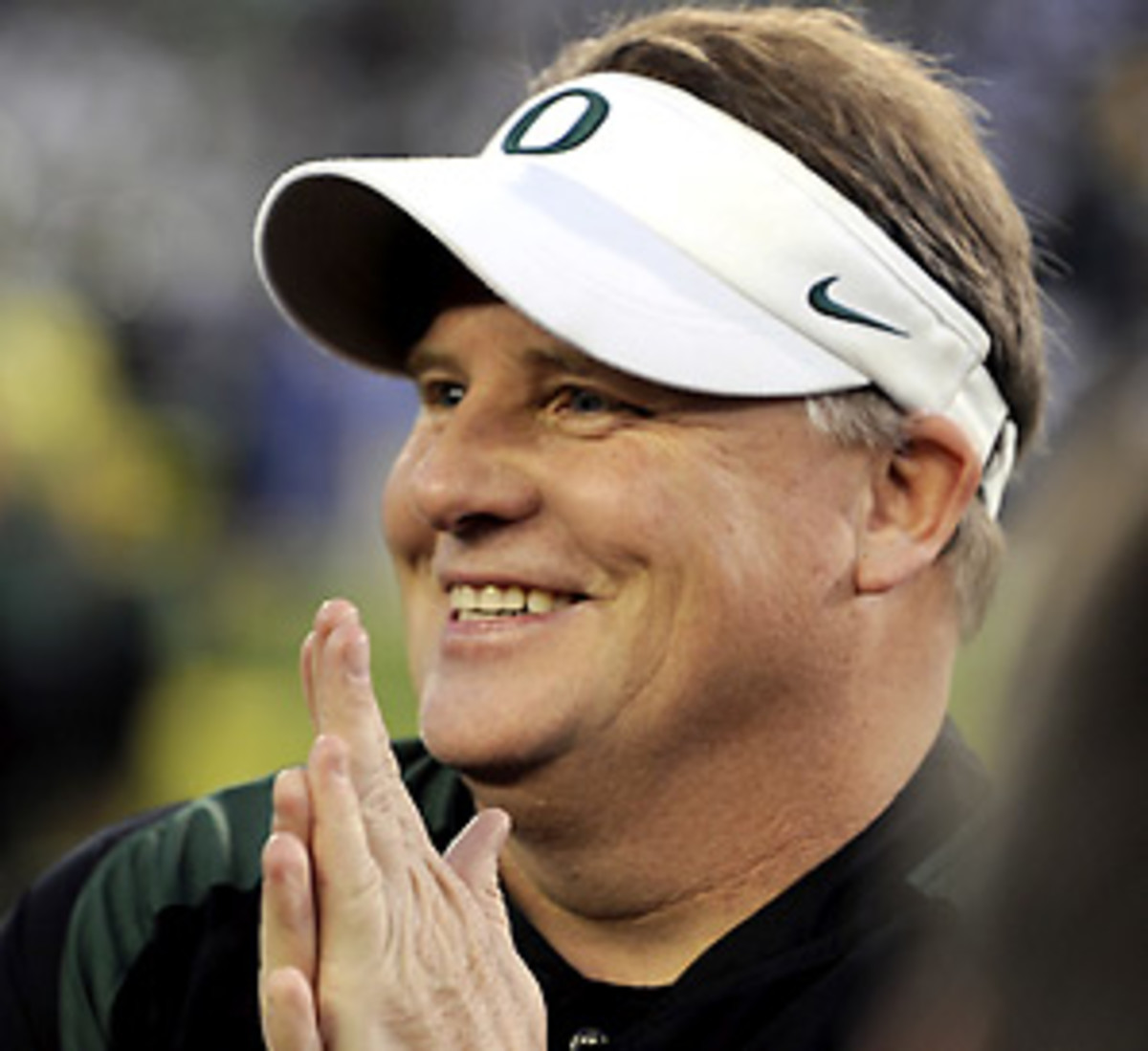 Chip Kelly was 46-7 in four years at Oregon.