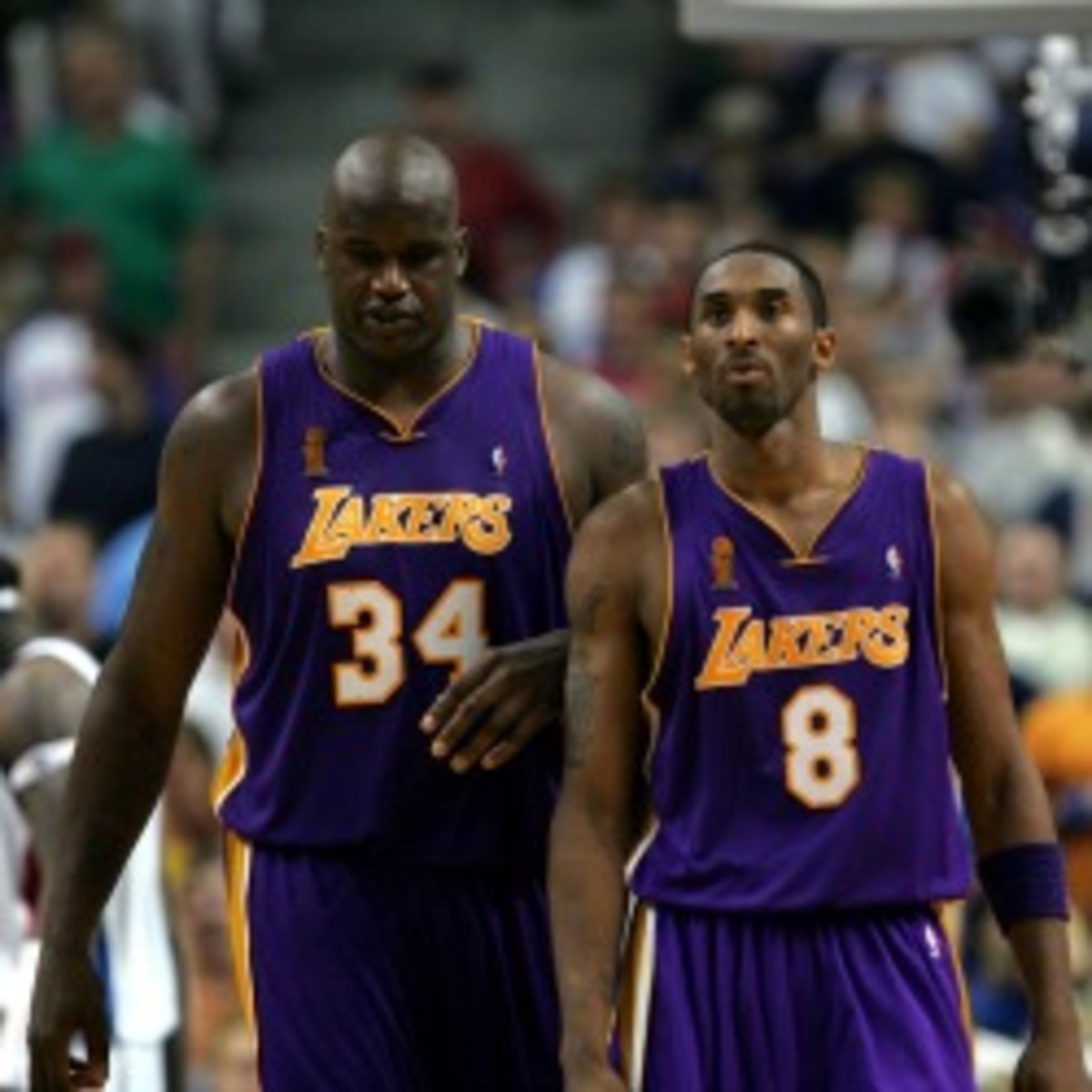 Kobe Bryant says his relationship with Shaquille O'Neal is better after years of feuding. (Jesse D. Garrabrant/NBA/Getty Images)