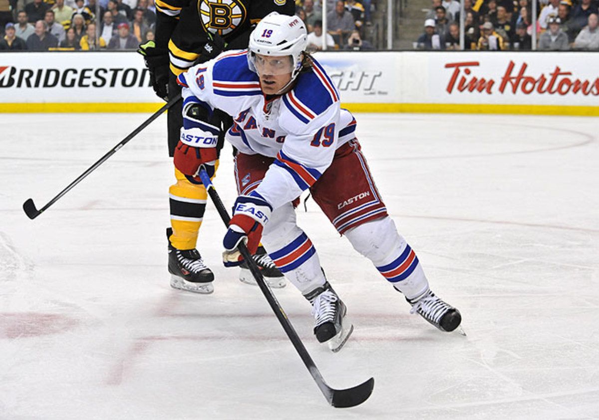 The Rangers' Brad Richards is one veteran whose contract may not be justified by his recent form.