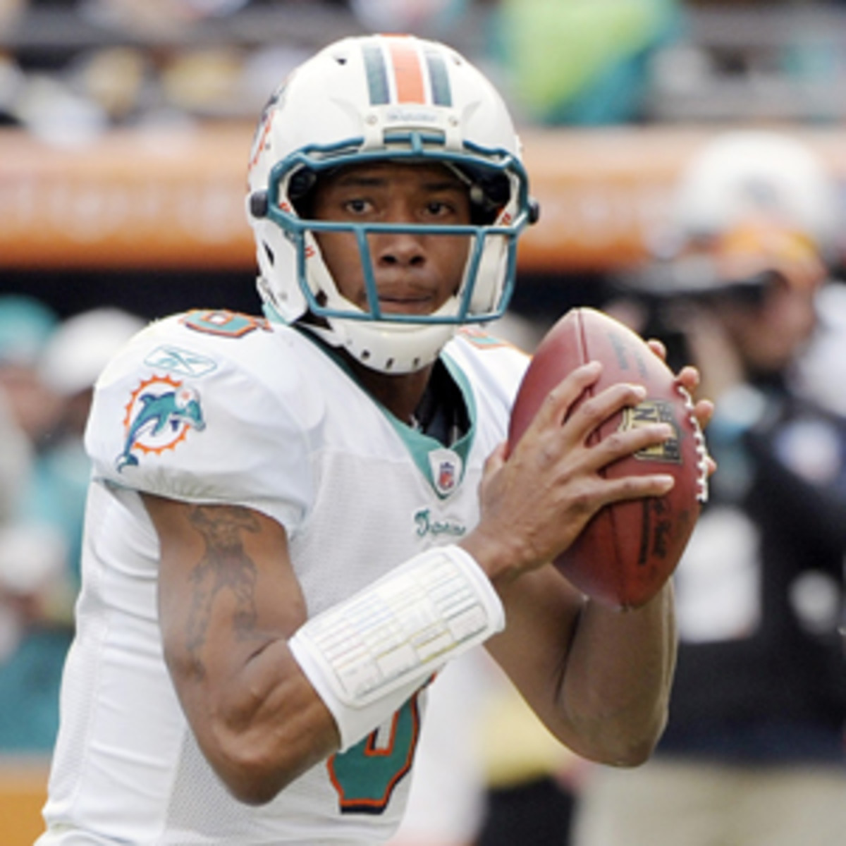 Pat White has not played in the NFL since his 2009 rookie season with the Dolphins.(Ronald C. Modra/Getty Images)