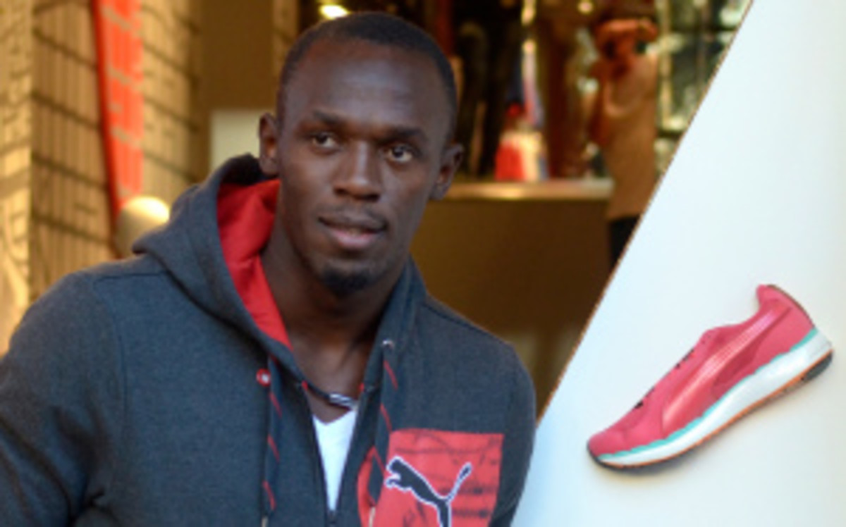 Six-time gold medalist Usain Bolt renewed his contract with Puma for $10 million per year through the 2016 Olympics in Rio. (Robert Marquardt/Getty Images)