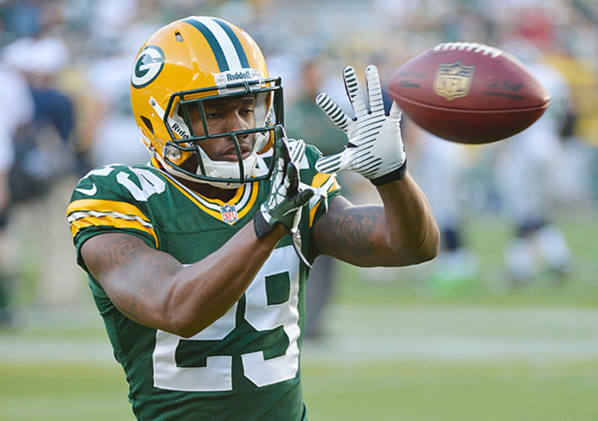 The Packers will have to wait a while before Casey Hayward is ready to do this again. (Tom Dahlin/Getty Images)