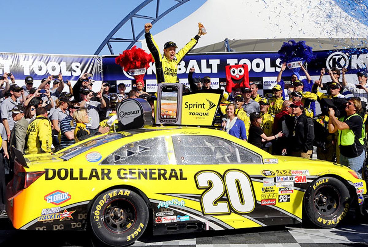 Kenseth held off some racing heavyweights to gets his first victory with Joe Gibbs Racing