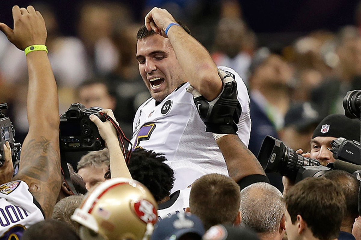 Joe Flacco, the Super Bowl MVP, threw 11 TDs and 0 INTs in the playoffs, tying Joe Montana's record.