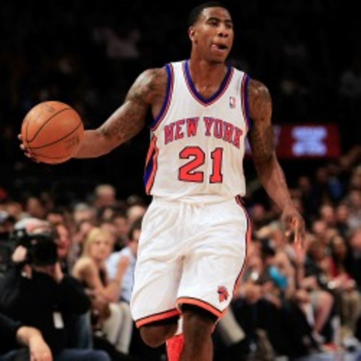 Trading Iman Shumpert is not happening says Knicks coach Mike Woodson.  (Chris Trotman/Getty Images)