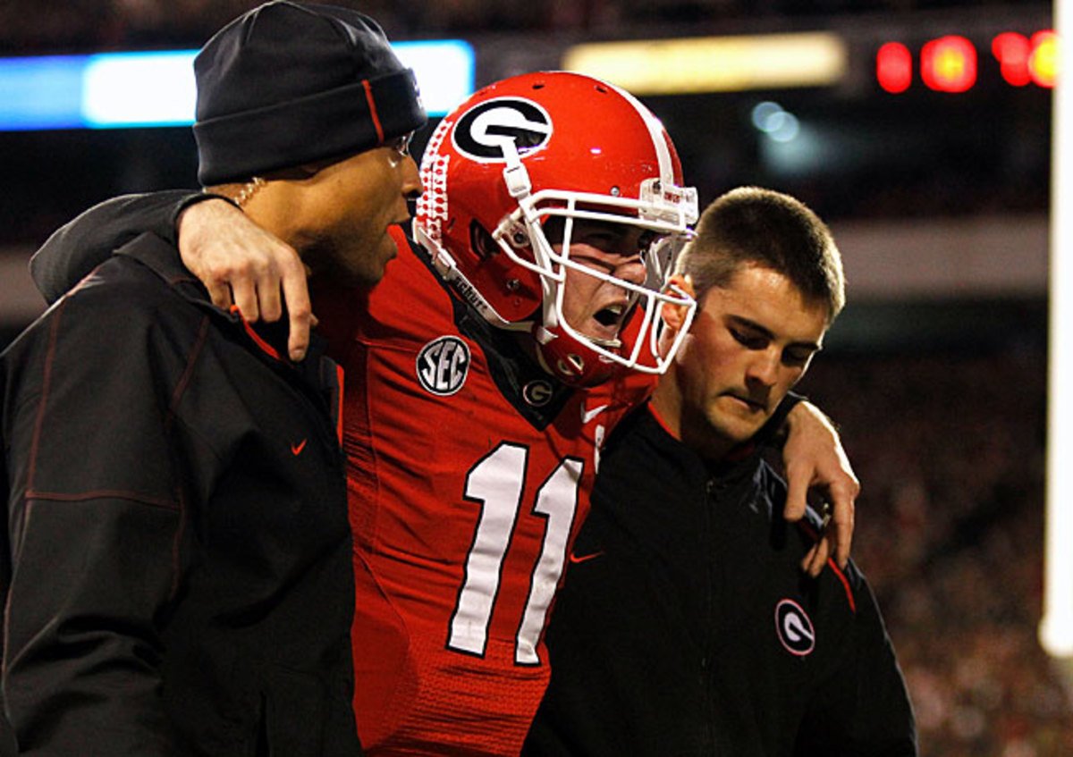 Georgia quarterback Aaron Murray suffered a torn ACL in the second quarter of a victory over Kentucky. 