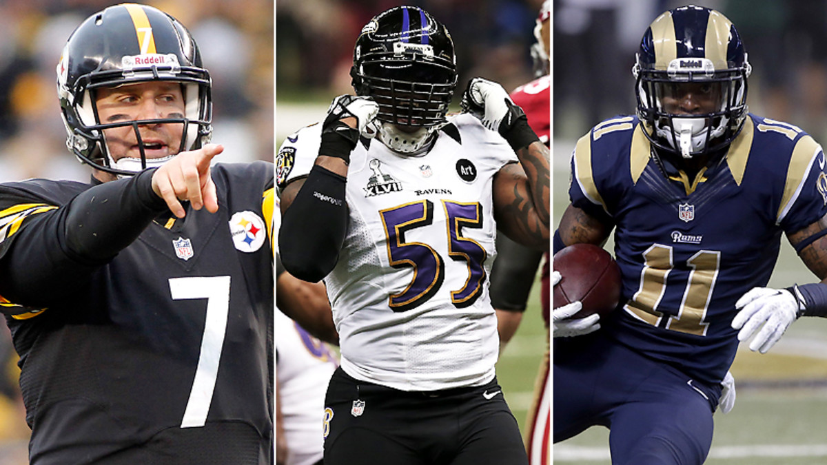 Ben Roethlisberger, Terrell Suggs, Tavon Austin.
