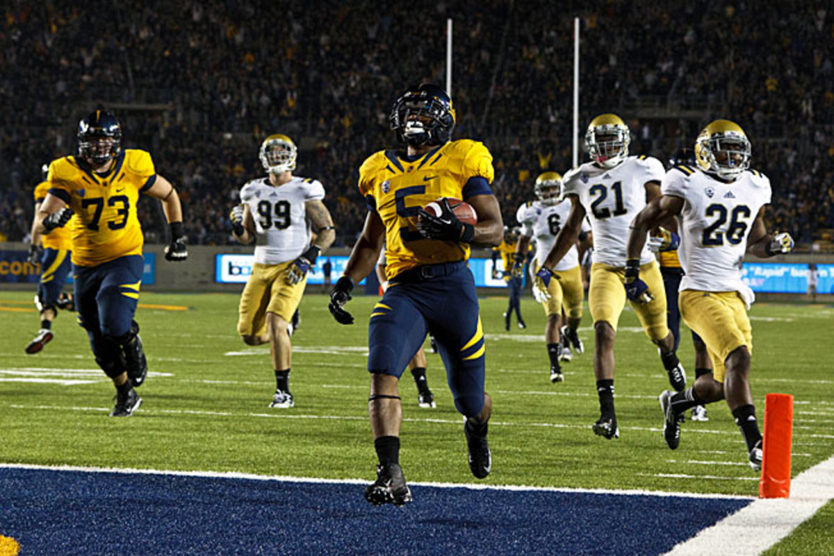 Cal running back Brendan Bigelow (5) averaged 9.8 yards per carry during his sophomore season in '12.