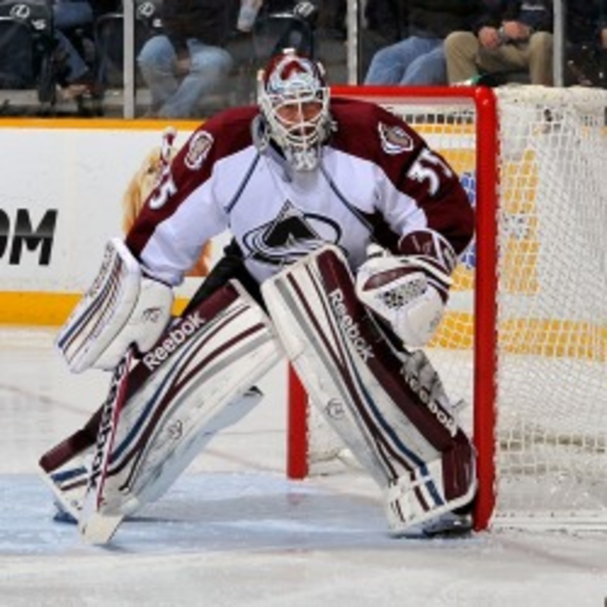 Colorado goalie Jean Sebastien Giguere blasted teammates for lack of effort. (Frederick Breedon/Getty Images)