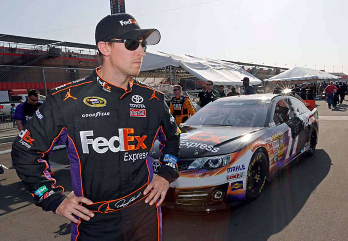 A crash, an injury and an underperforming car have left Denny Hamlin winless so far this year.