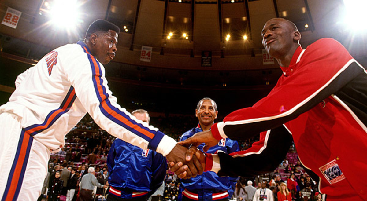 Patrick Ewing and Michael Jordan