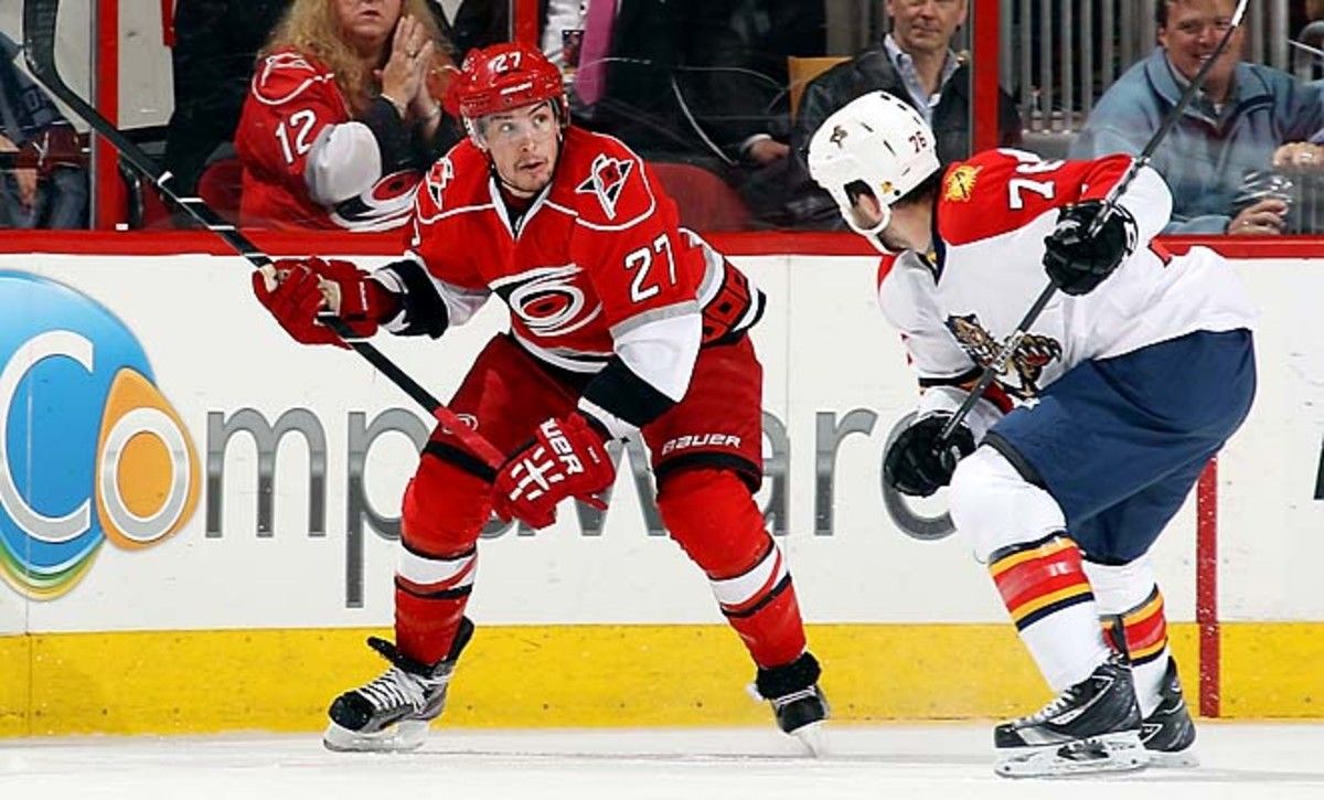 Eric Selleck (right) has played just one game for the Panthers this season.