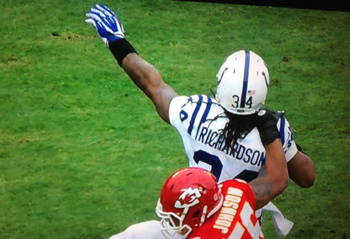 This is not a horse-collar tackle, Angle 2.