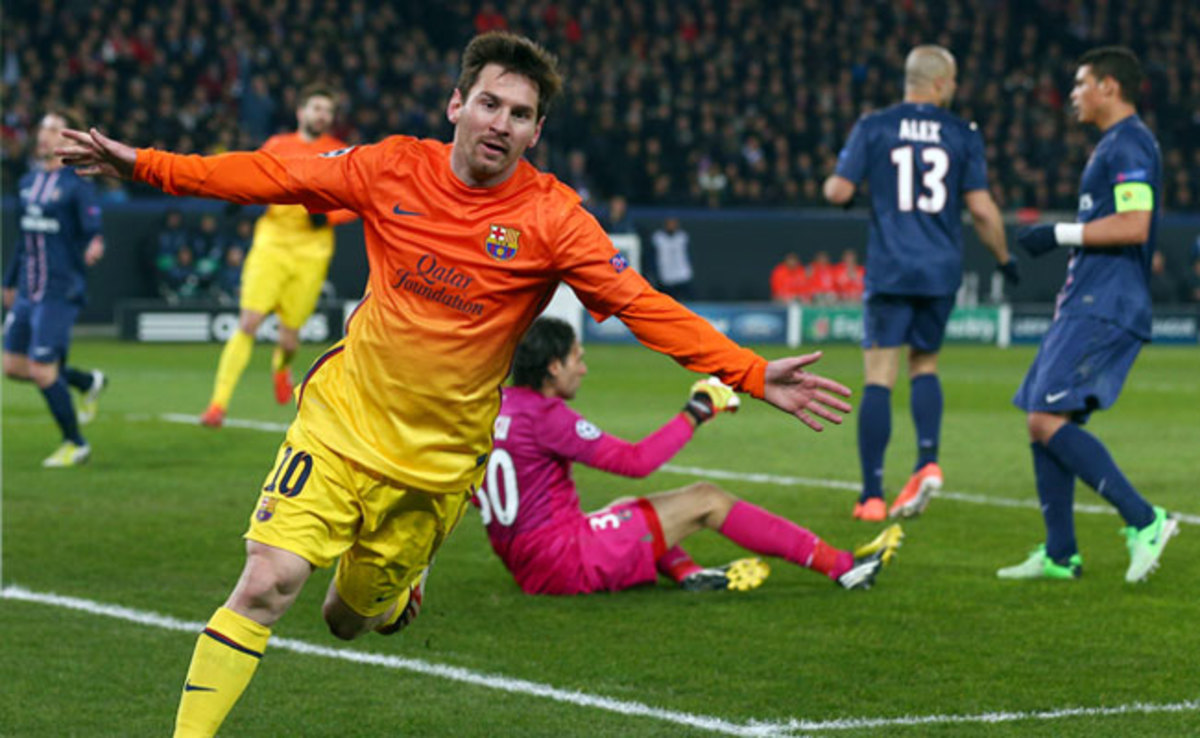 Lionel Messi put Barcelona ahead of PSG, but did not play in the second half because of an injury.