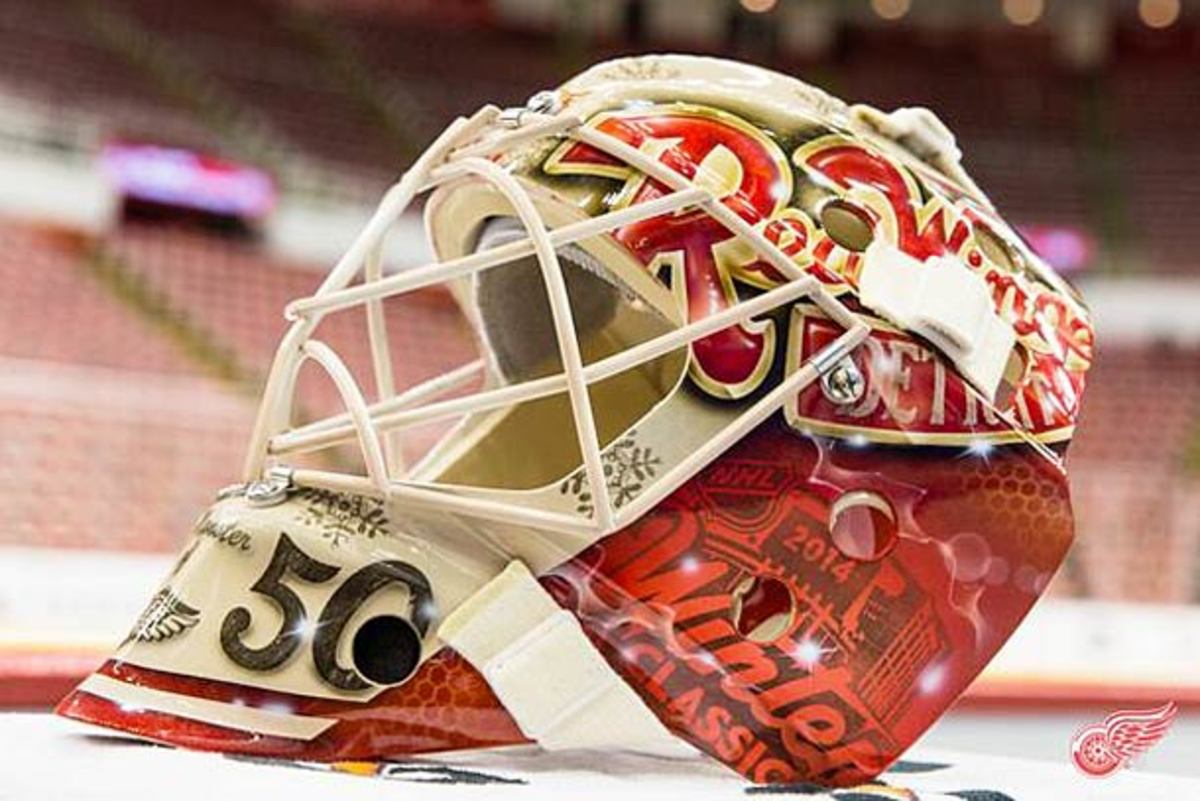 Red Wings Goalie Mask  Goalie mask, Hockey mask, Detroit red