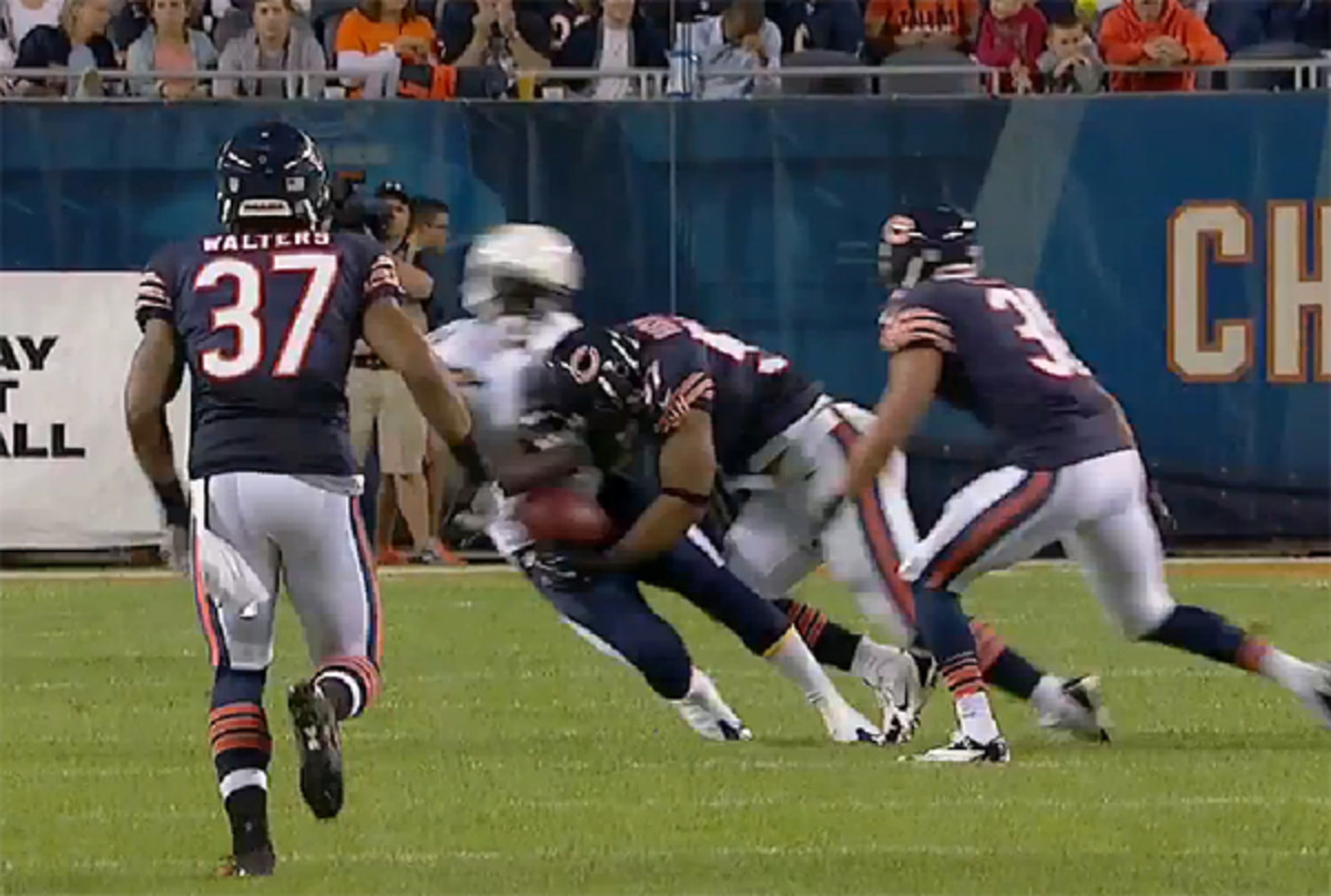This hit knocked Mike Willie into next week, and knocked Jon Bostic's wallet into next year.