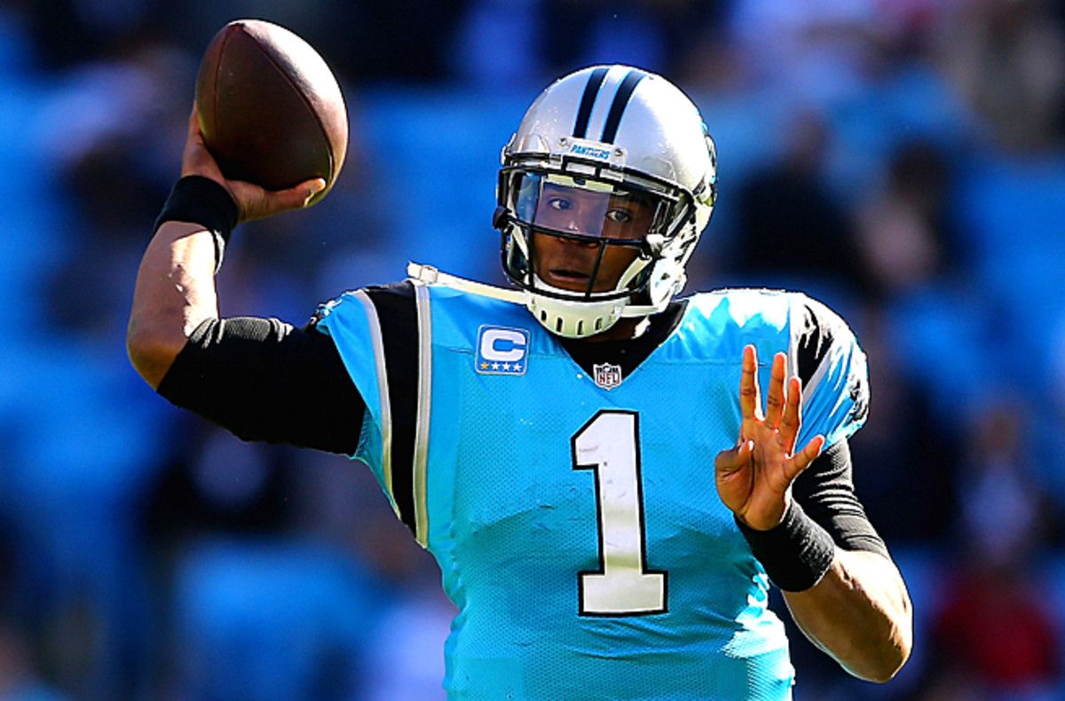 Cam Newton threw for a touchdown and ran for a touchdown against the Falcons in Week 9.