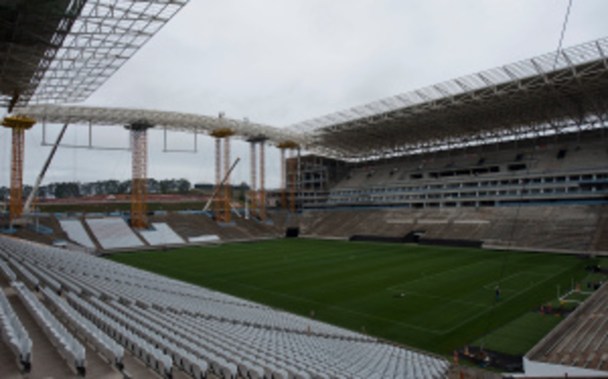 Construction of the Itaquerao Stadium was 94 percent complete at the time of the collapse. (Nelson Almeida/Getty Images)