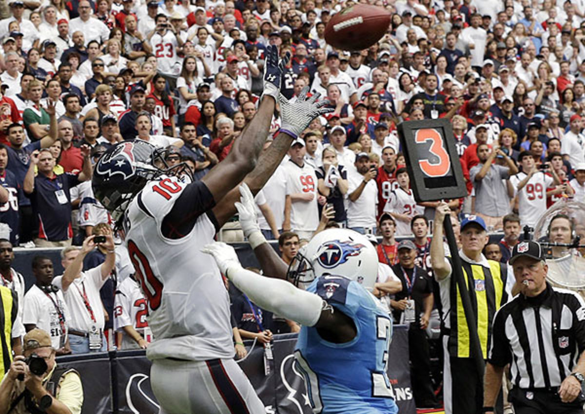 Texans rookie DeAndre Hopkins made two crucial catches in the Texans' OT victory over the Titans.
