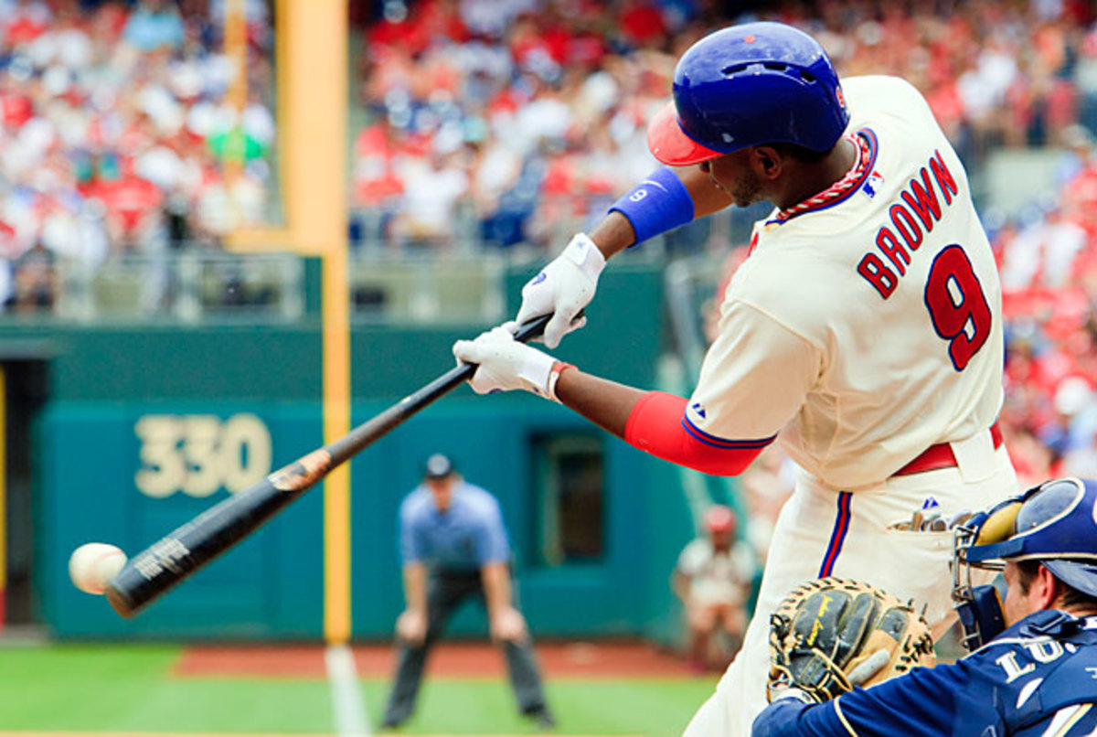 Domonic Brown, long considered one of the game's top prospects, leads the National League with 19 home runs.