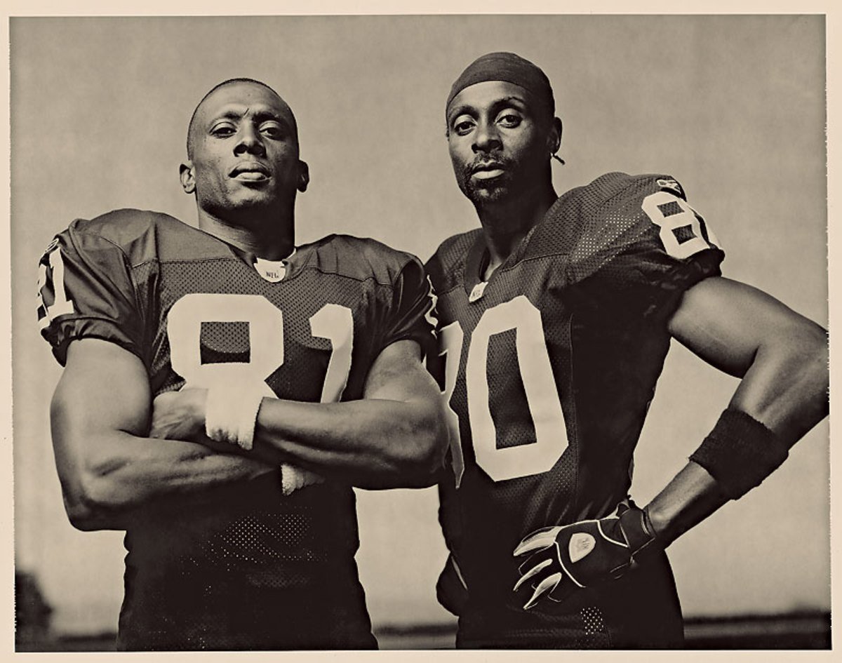 Once teammates, Tim Brown is waiting to re-join Jerry Rice in the Hall of Fame. (Walter Iooss Jr./SI)