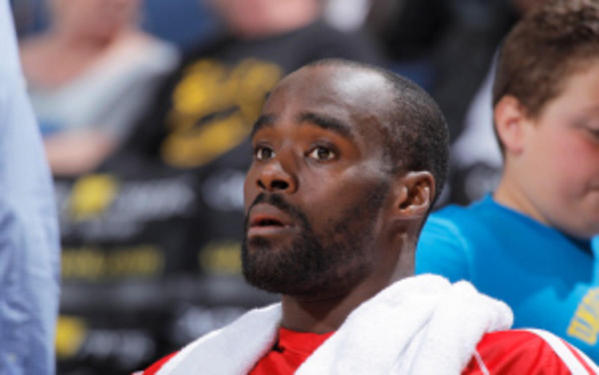 Wizards center Emeka Okafor is out indefinitely with a herniated disc in his neck. (Rocky Widner/Getty Images)