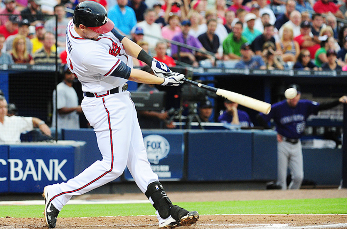 Johnson leads major league pinch hitters with a .355 batting average and a .444 on-base percentage.