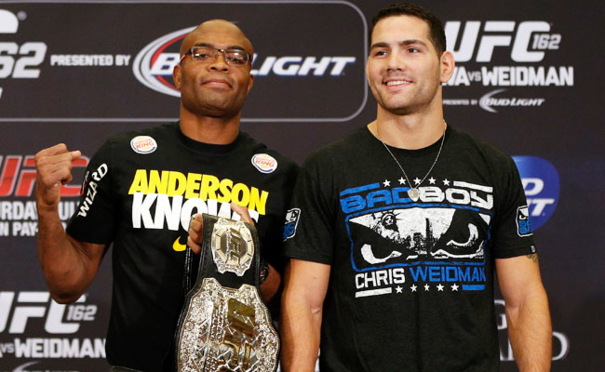 Neither Anderson Silva (left) nor Chris Weidman has ever lost in the UFC.